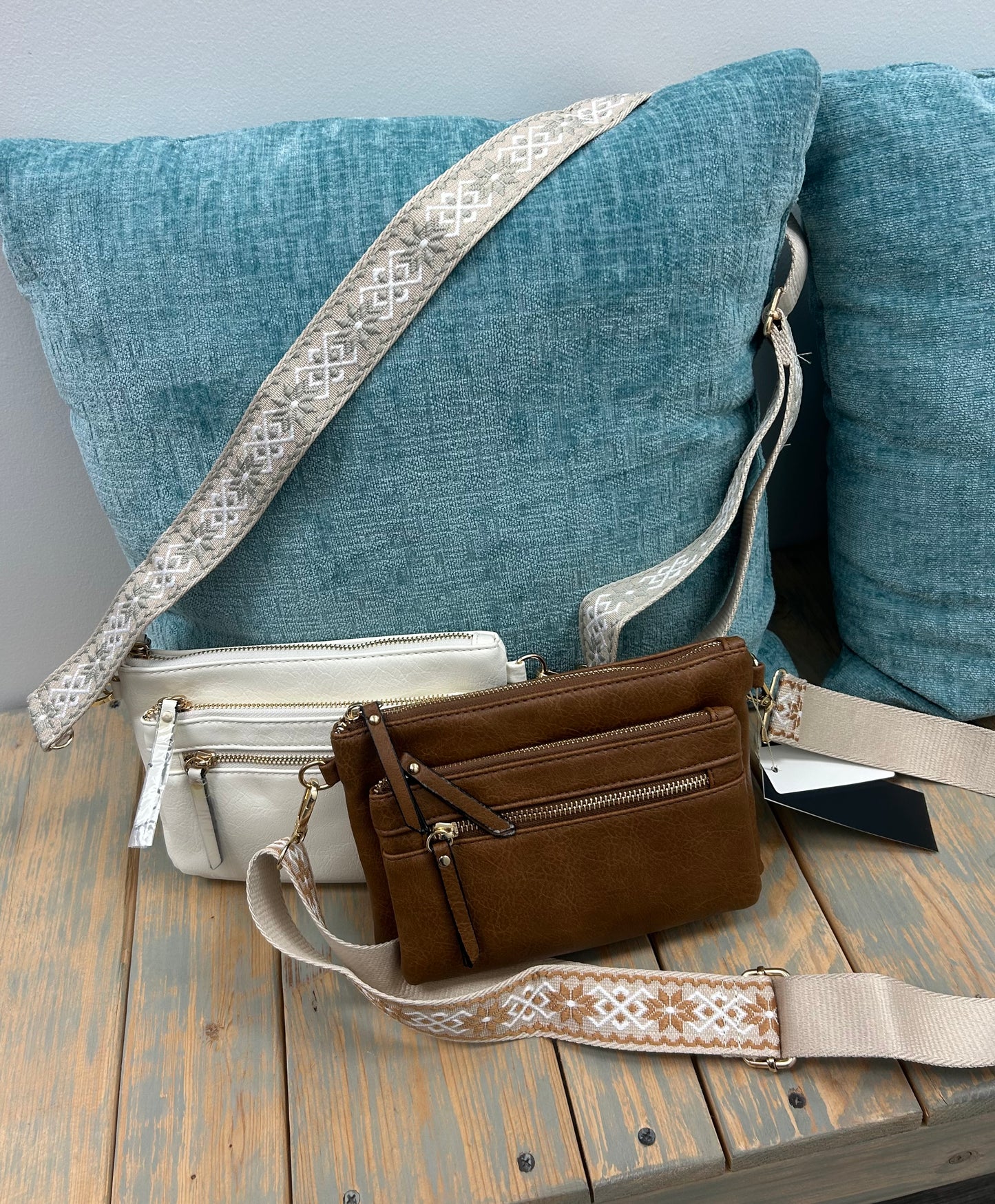 Multi Zip Pocket Crossbody with Guitar Strap