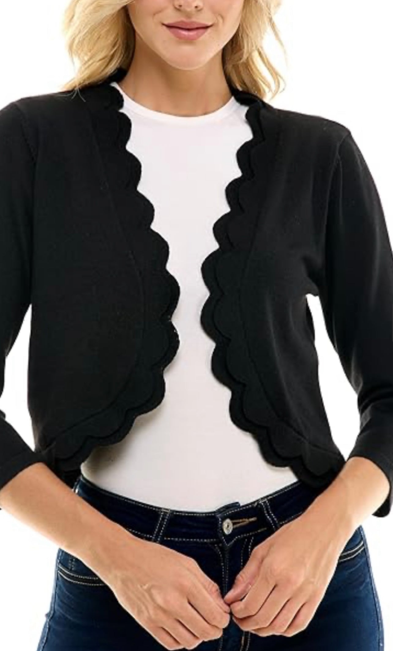 Scalloped Knit Shrug Cardigan