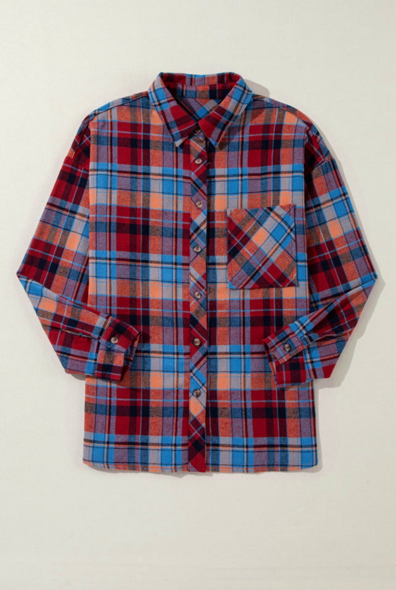 Red Plaid Print Shirt