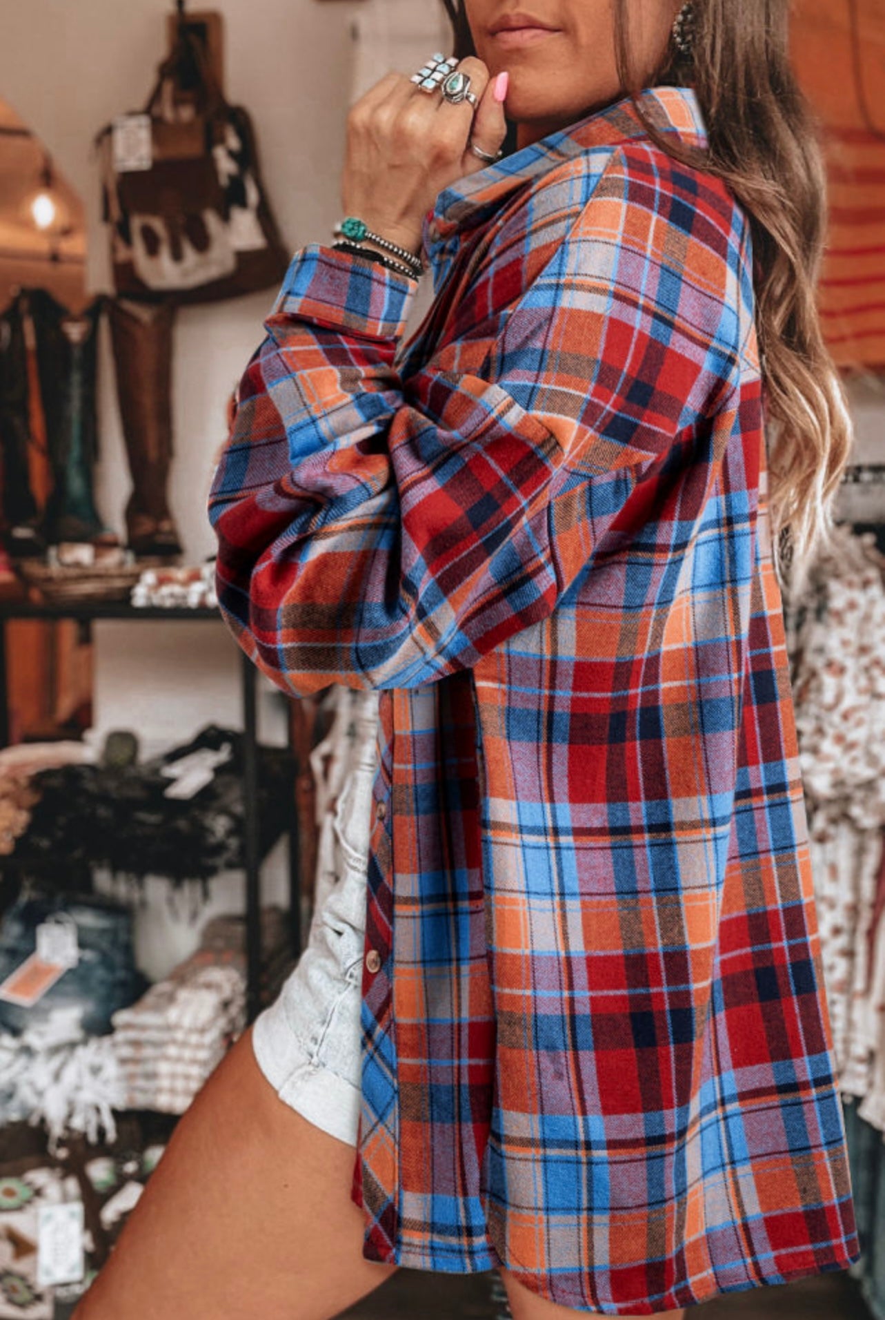 Red Plaid Print Shirt