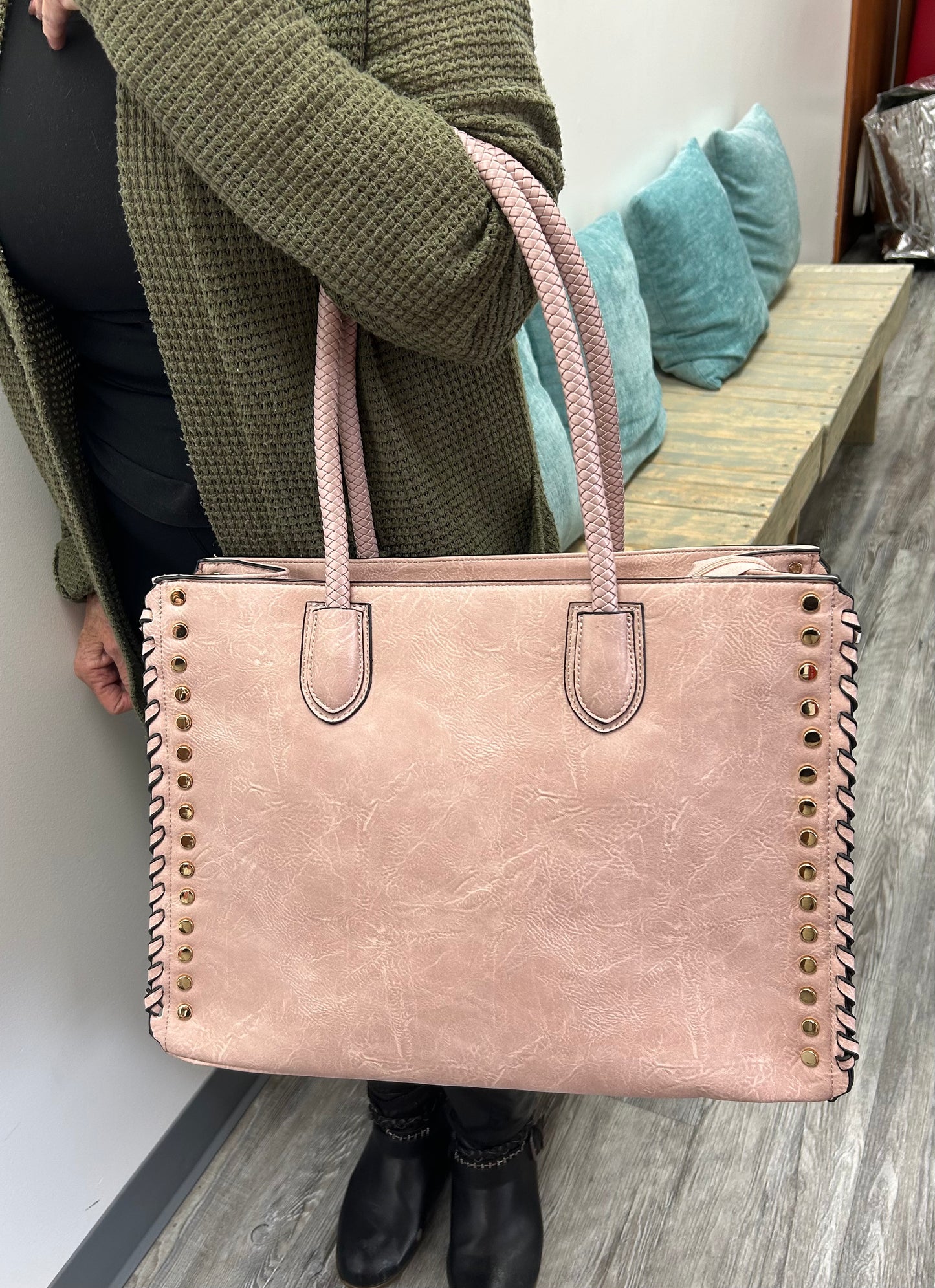 Blush colored Satchel Bag
