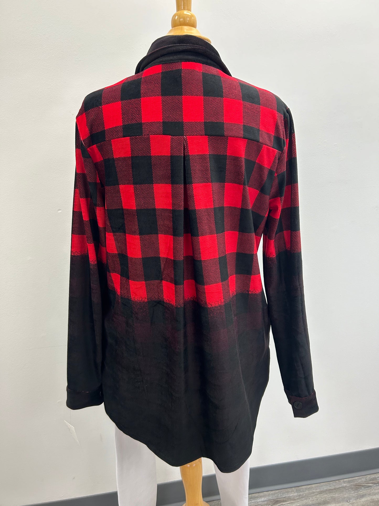 Black and red checkered Top