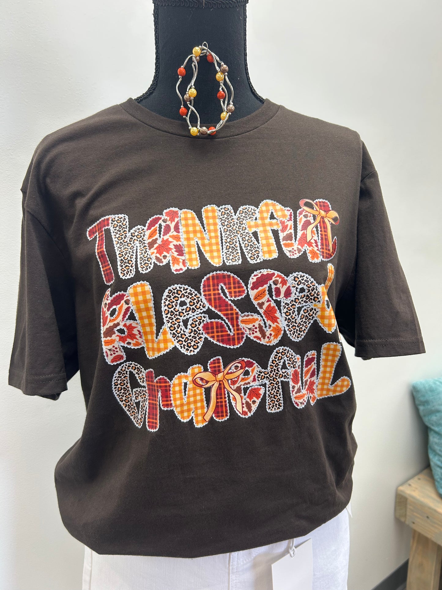 Thankful Blessed Grateful Tee