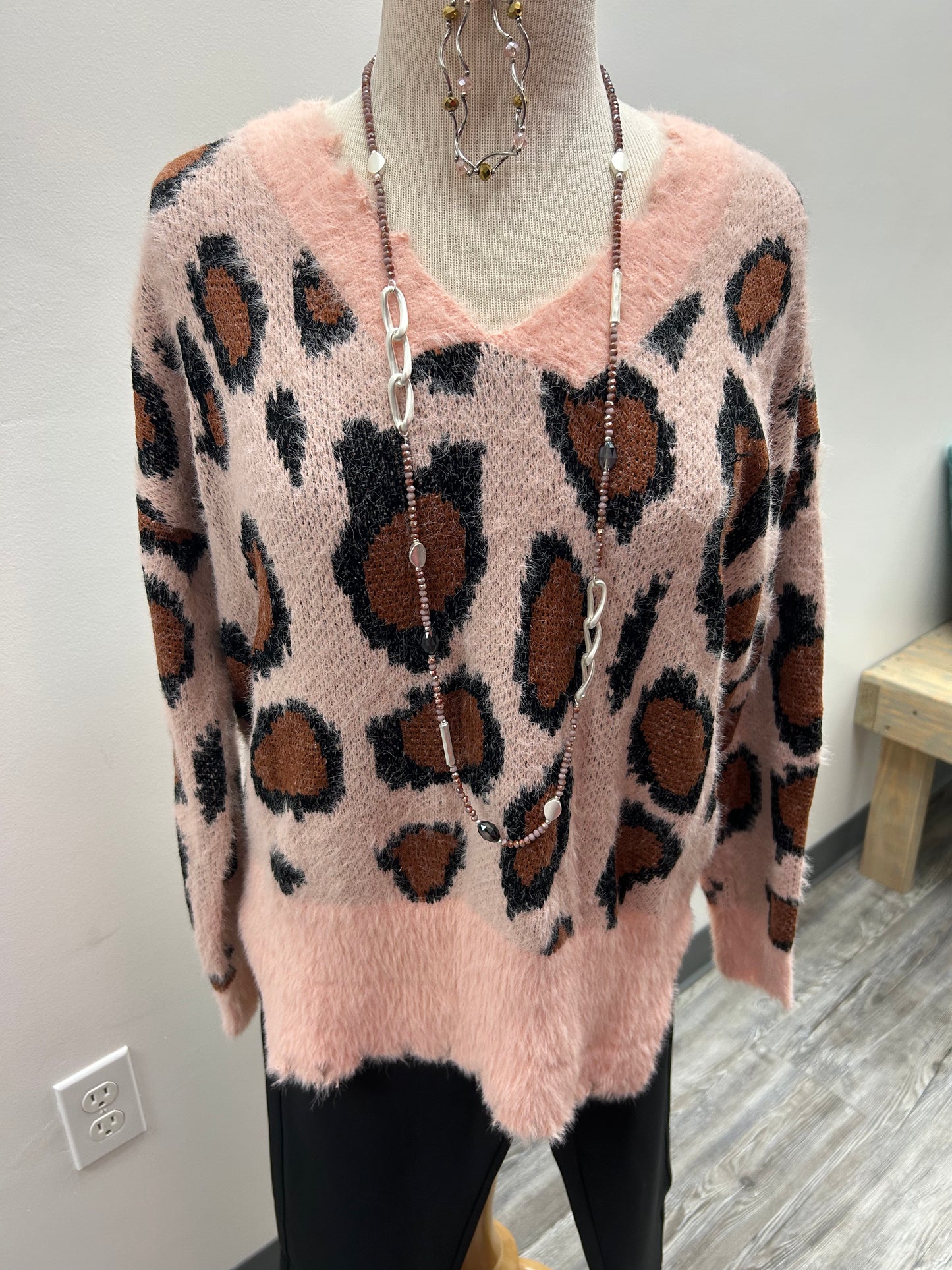 Pink Leopard Sweater