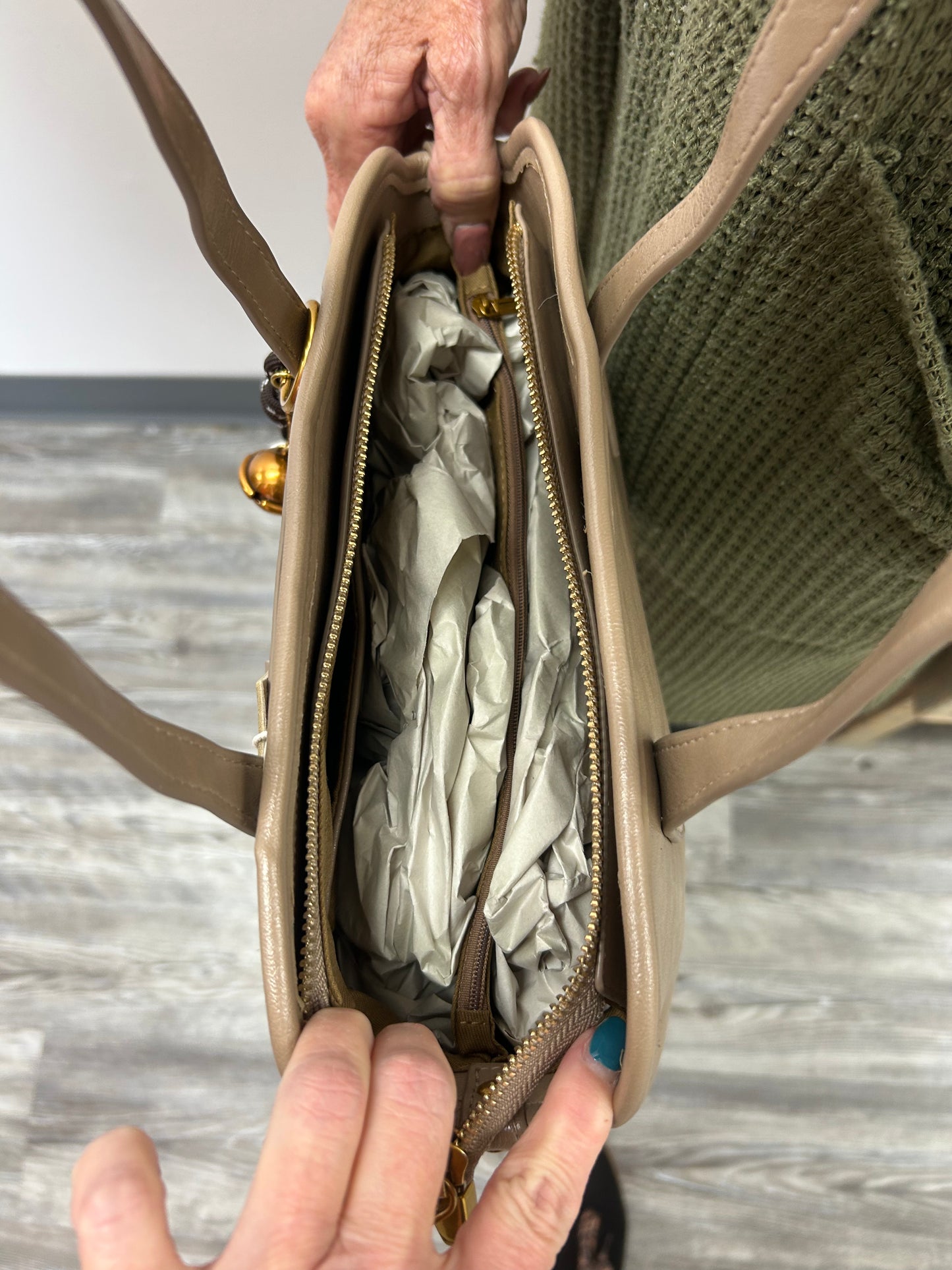 Taupe Vegan Leather Bag