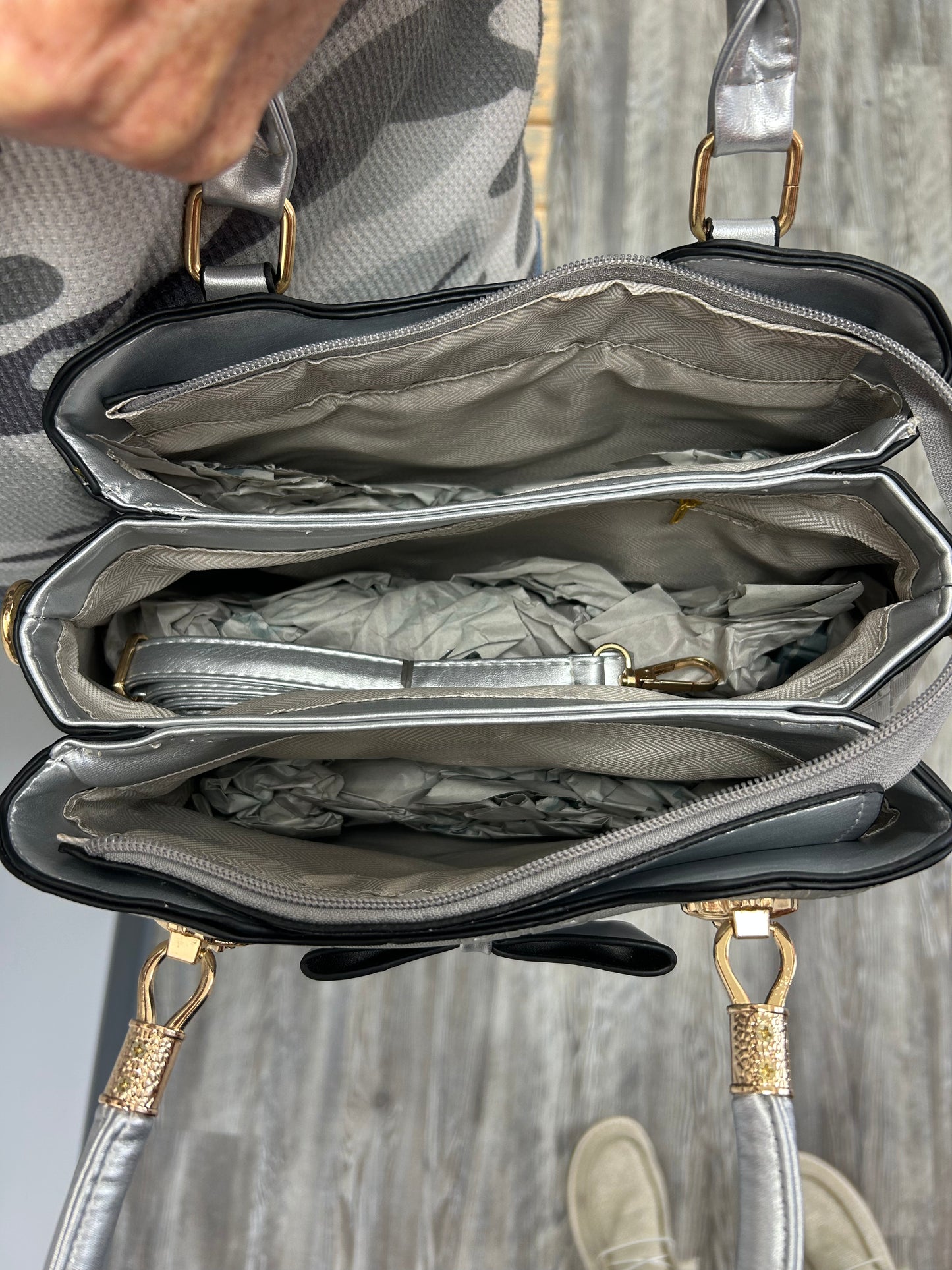 Silver Tote Bag