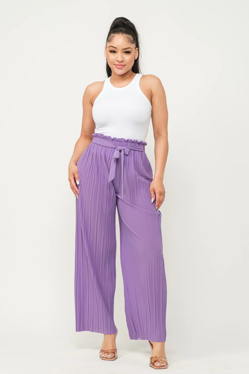 LOVE POEM Tie Front Pleated Pant