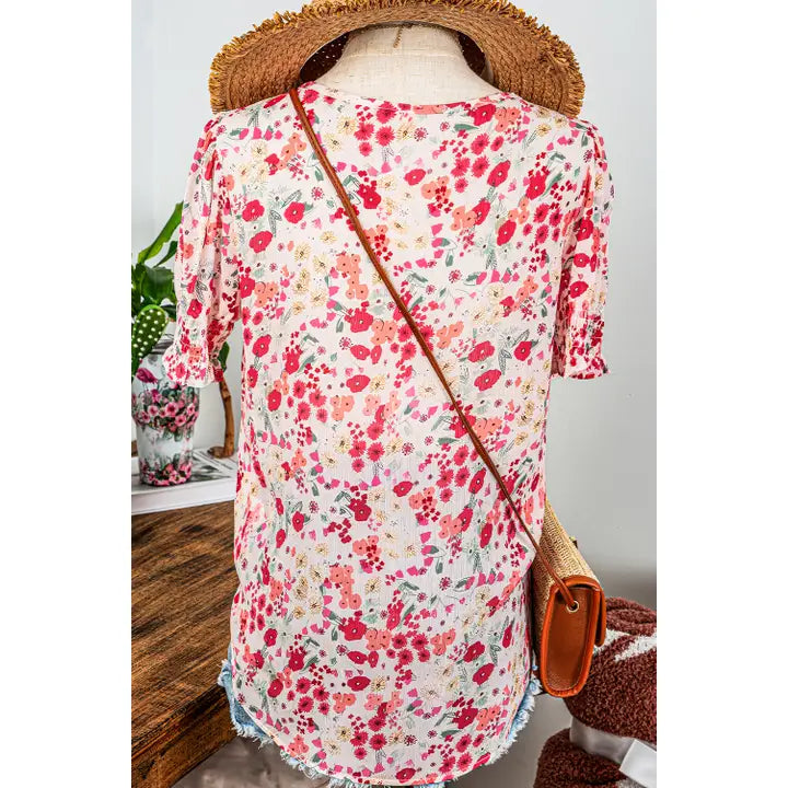 Floral Short Sleeve Top
