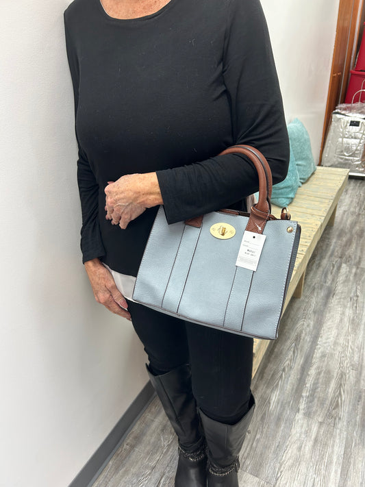 Blue Grey 2 pc Satchel and Crossbody