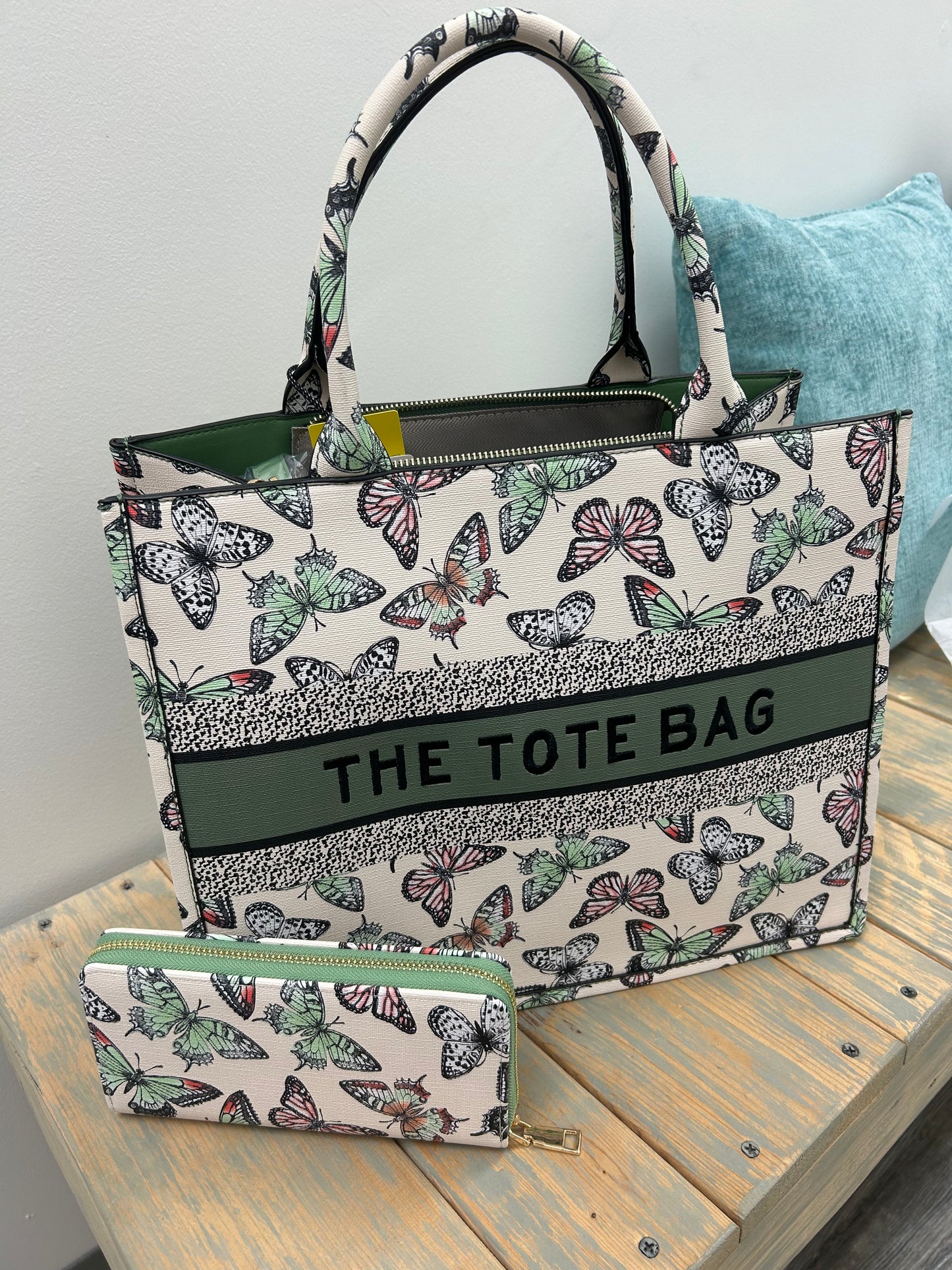 Dior Inspired Large Tote Bag with matching wallet