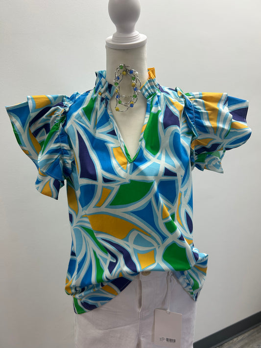Geometric Print Top