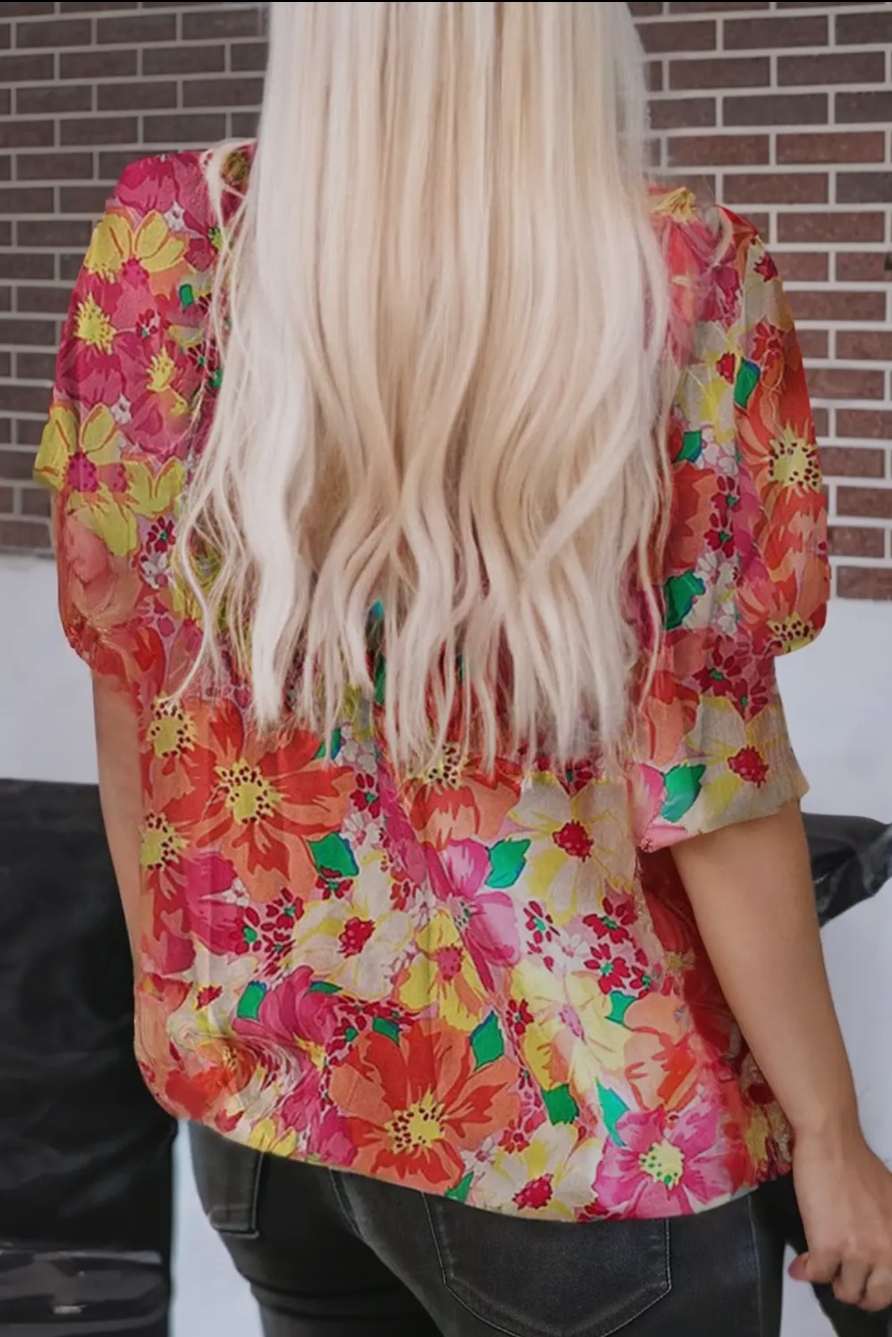 3/4 sleeve floral blouse