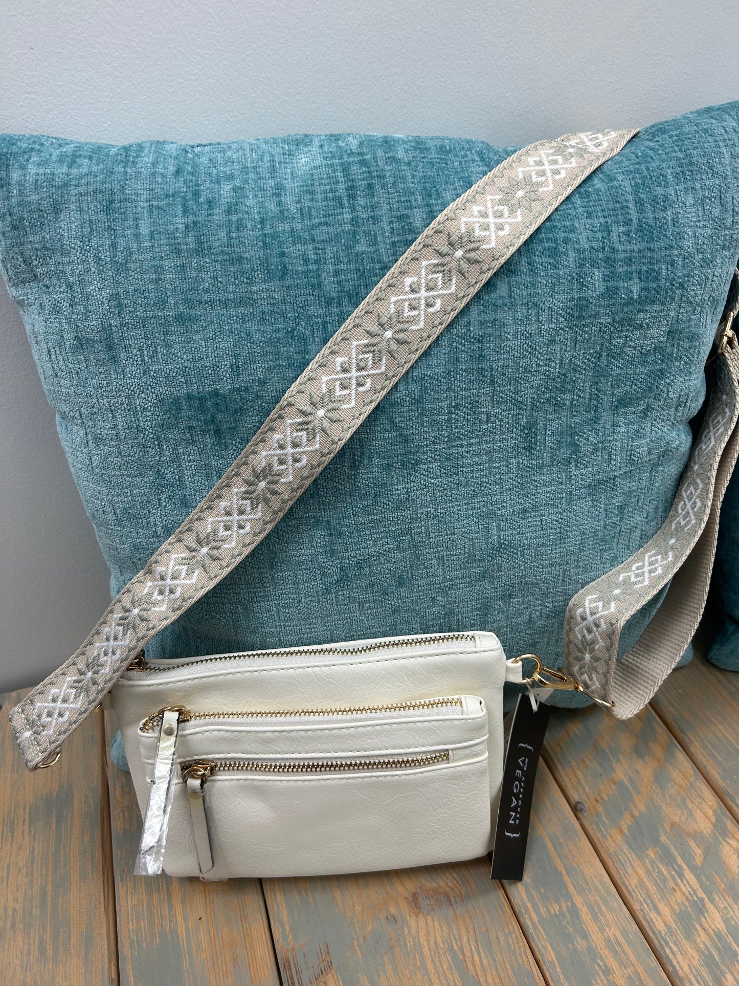 Multi Zip Pocket Crossbody with Guitar Strap
