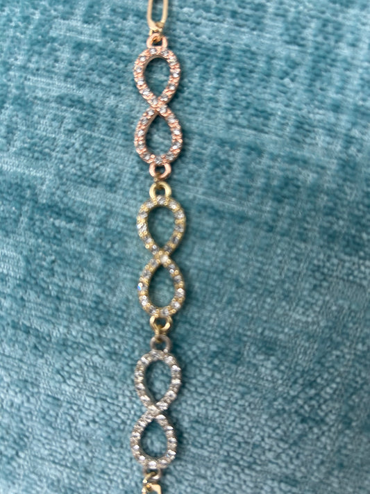 Tri Colored Infinity Necklace