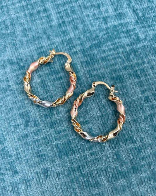 Tri Gold Earrings