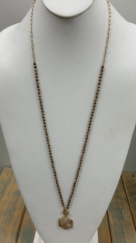 Gold bead necklace