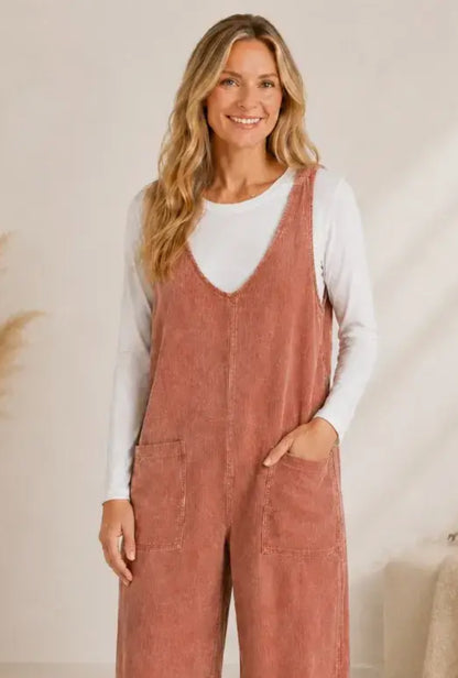Corduroy Patch Pocket Jumpsuit