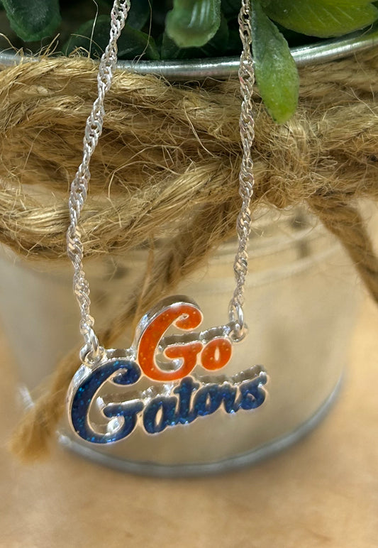 Seasons Jewelry UF Florida Gators Slogan Necklace