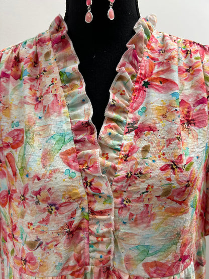 Floral Print Tiered Dress