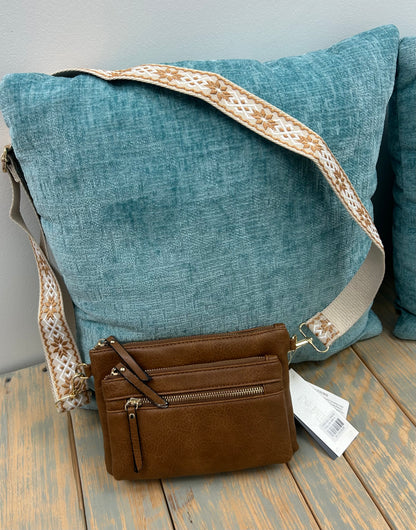 Multi Zip Pocket Crossbody with Guitar Strap