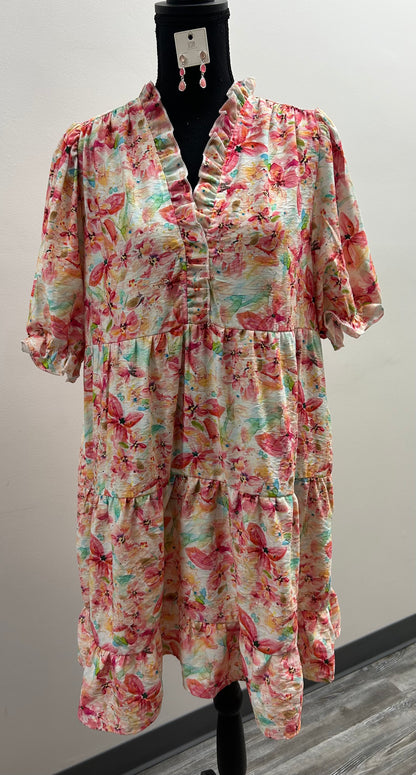 Floral Print Tiered Dress