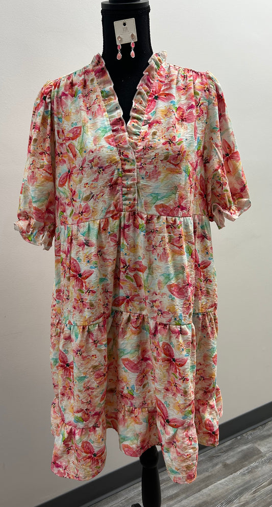 Floral Print Tiered Dress