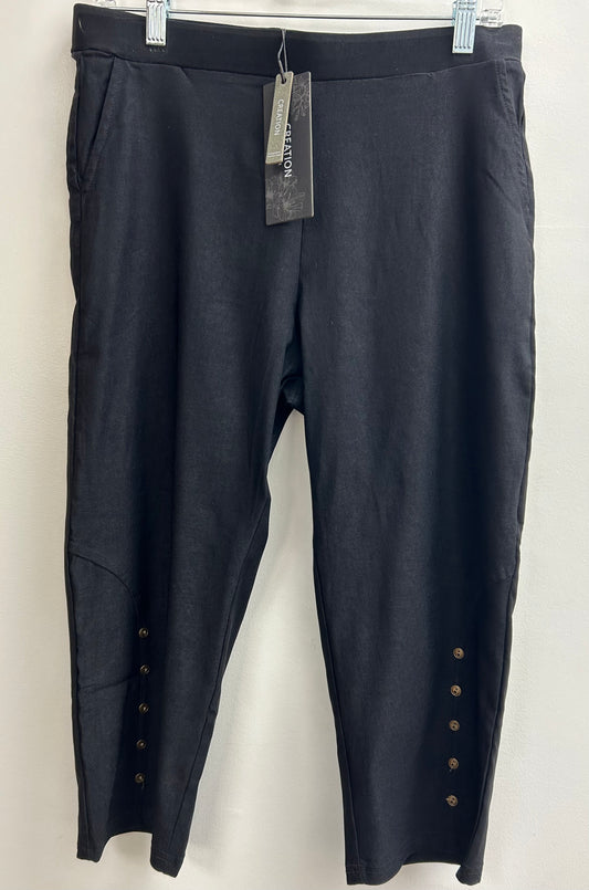 Capri Pants with Button Decor