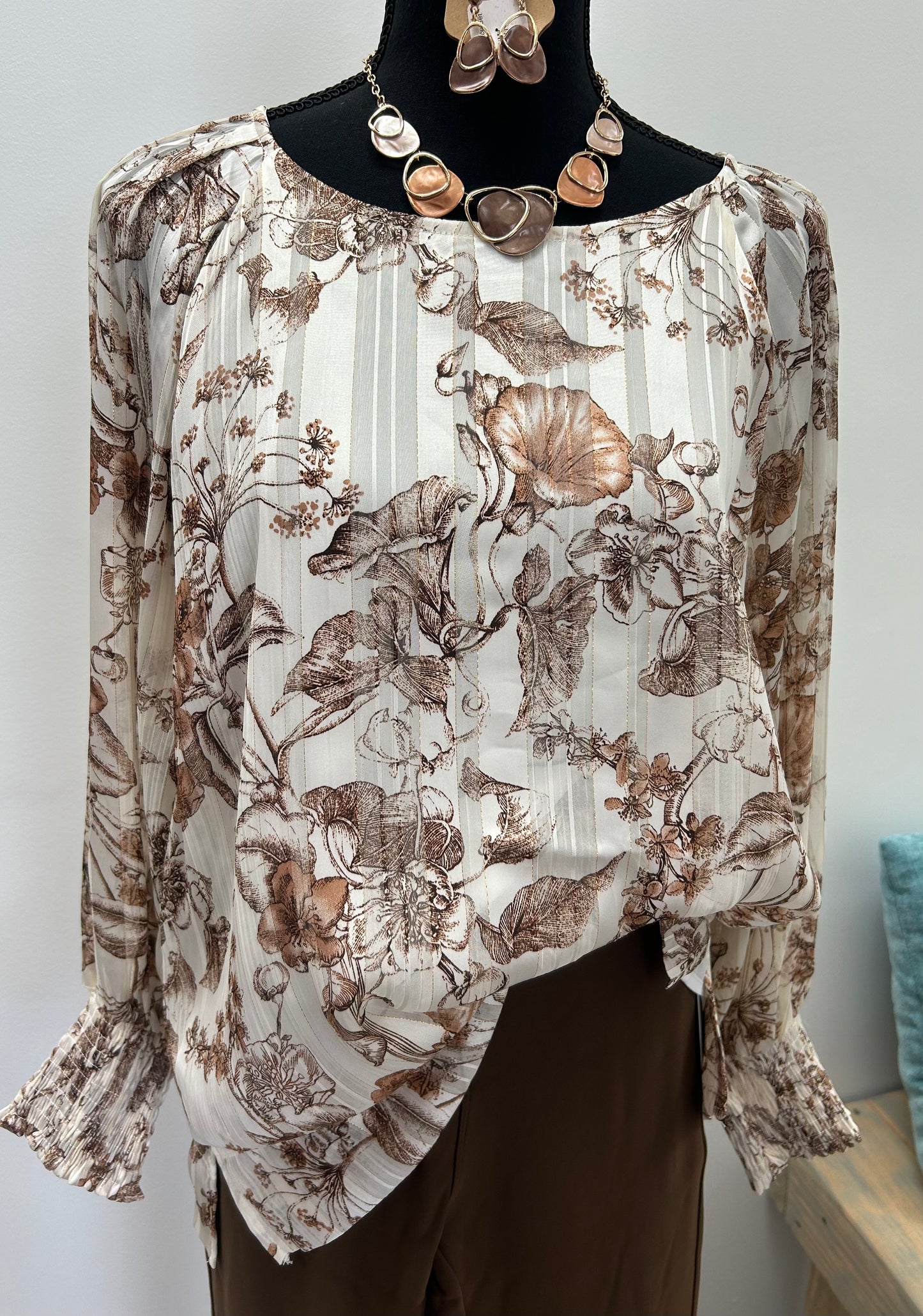 Brown and Gold Blouse