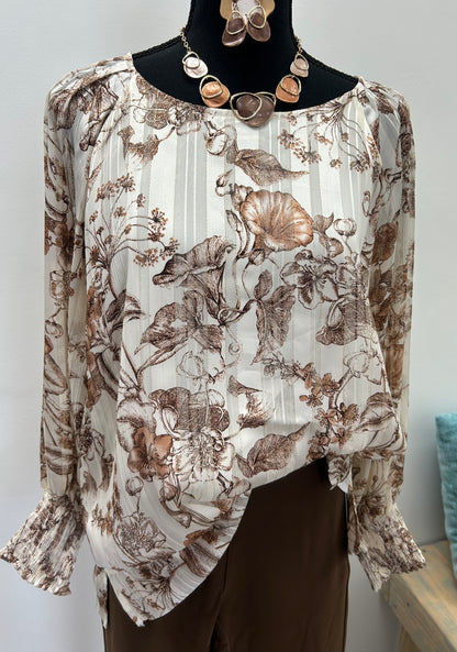 Brown and Gold Blouse
