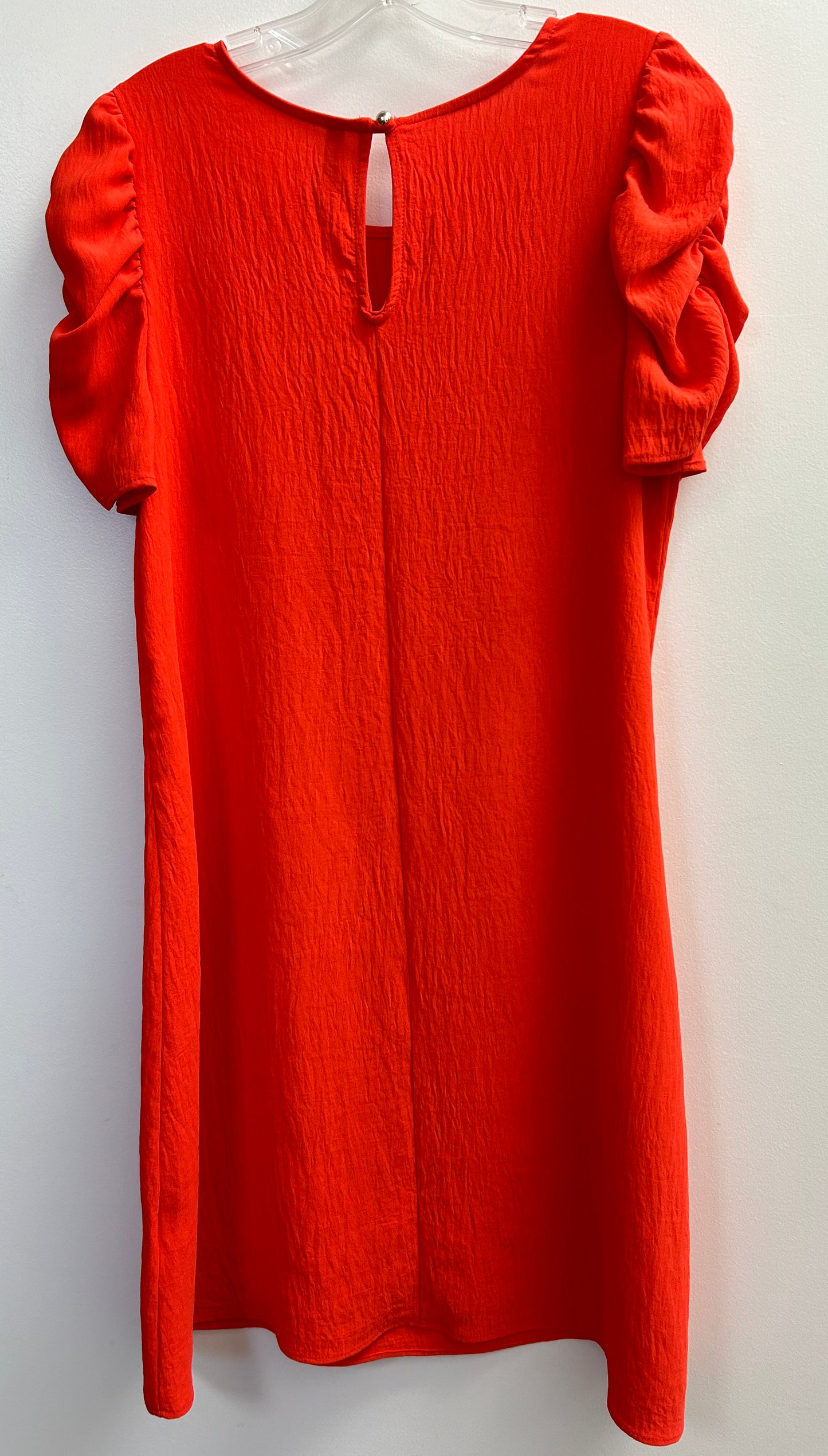 Orange Gathered Sleeve Dress