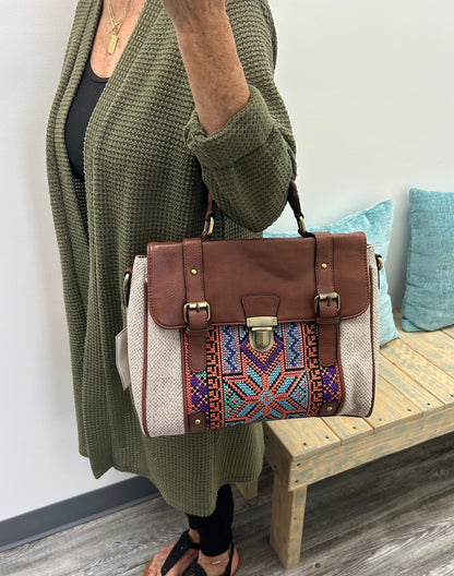 Aztec Embroidered Satchel