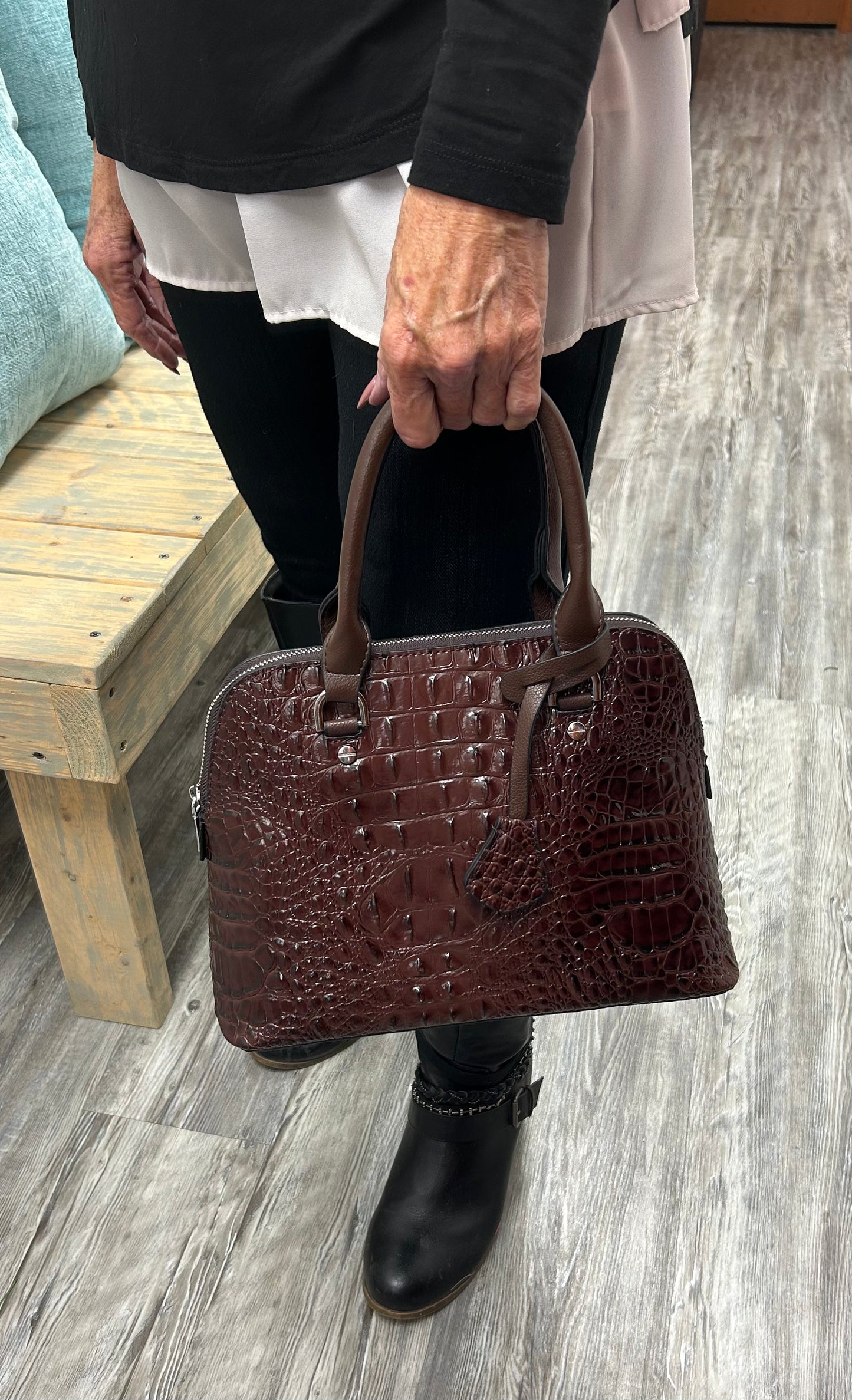 Dark Brown Crocodile Bag