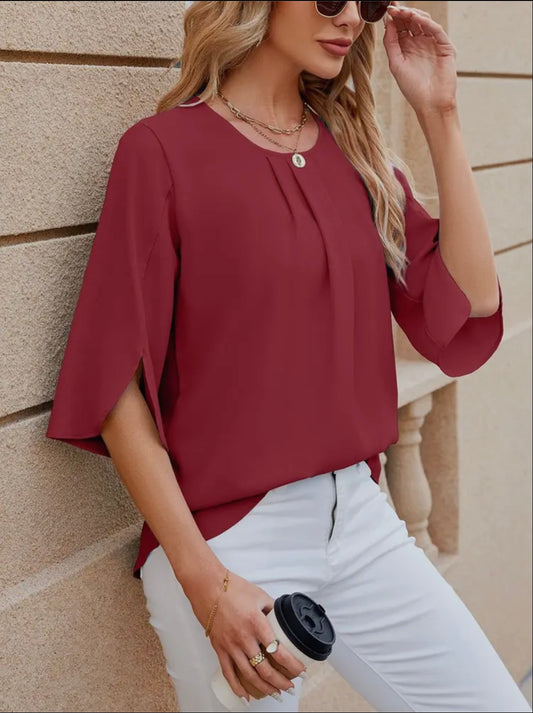 Red Chiffon Top