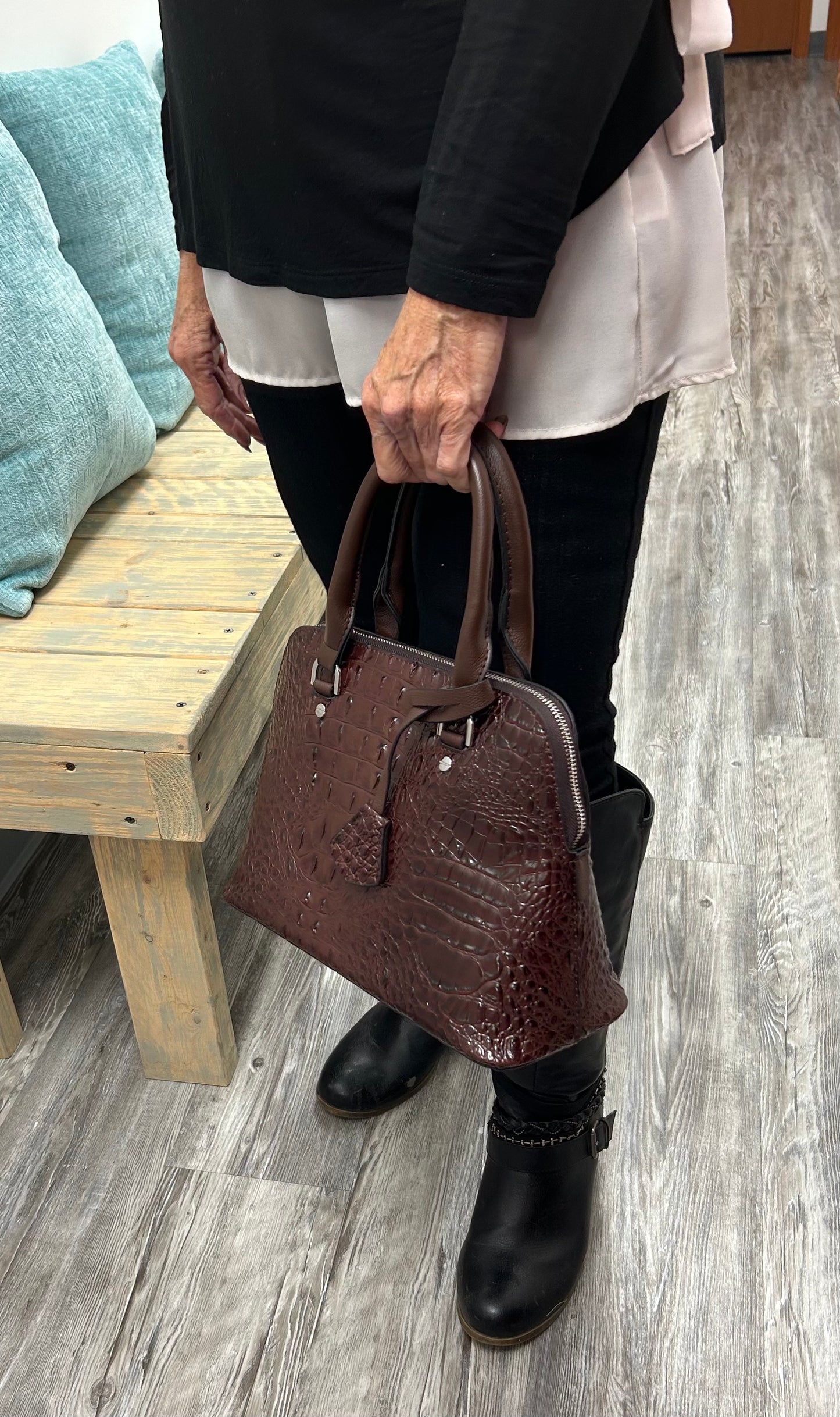 Dark Brown Crocodile Bag