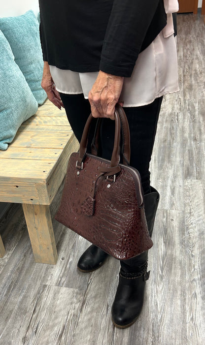 Dark Brown Crocodile Bag