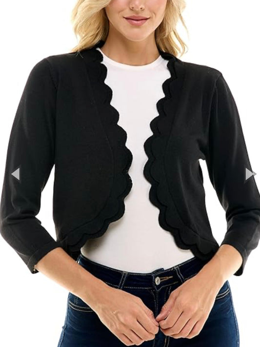 Scalloped Knit Shrug Cardigan