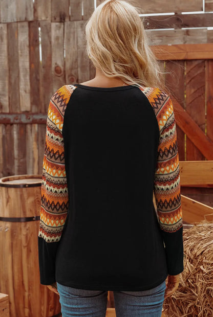 Raglan Patchwork L/S Top