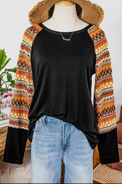 Raglan Patchwork L/S Top