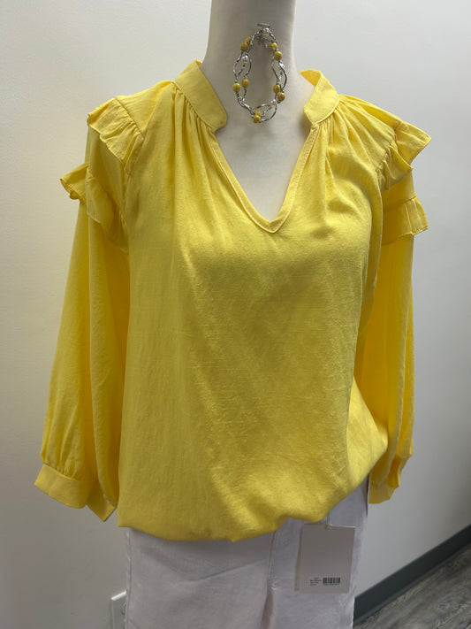 Yellow V Neck Top