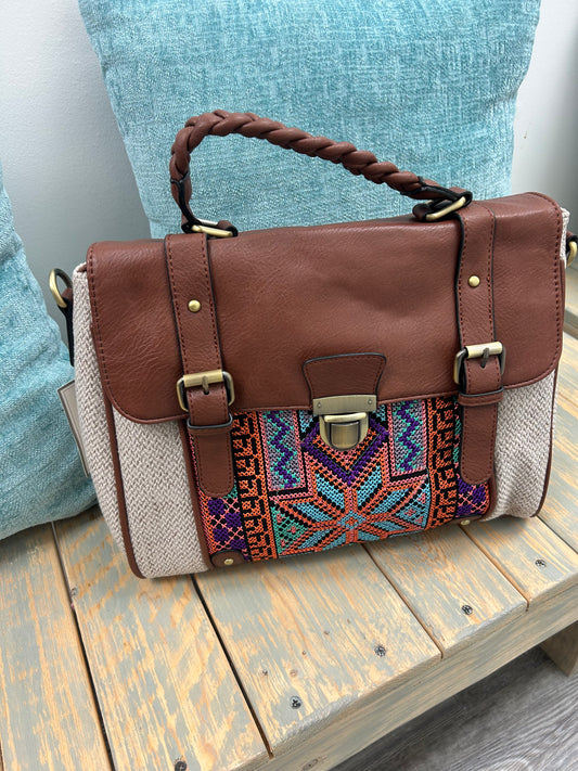 Aztec Embroidered Satchel