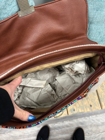Aztec Embroidered Satchel