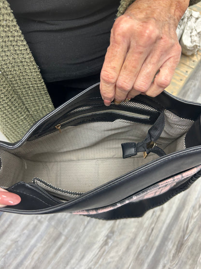 Pink and Gray Plaid Crossbody