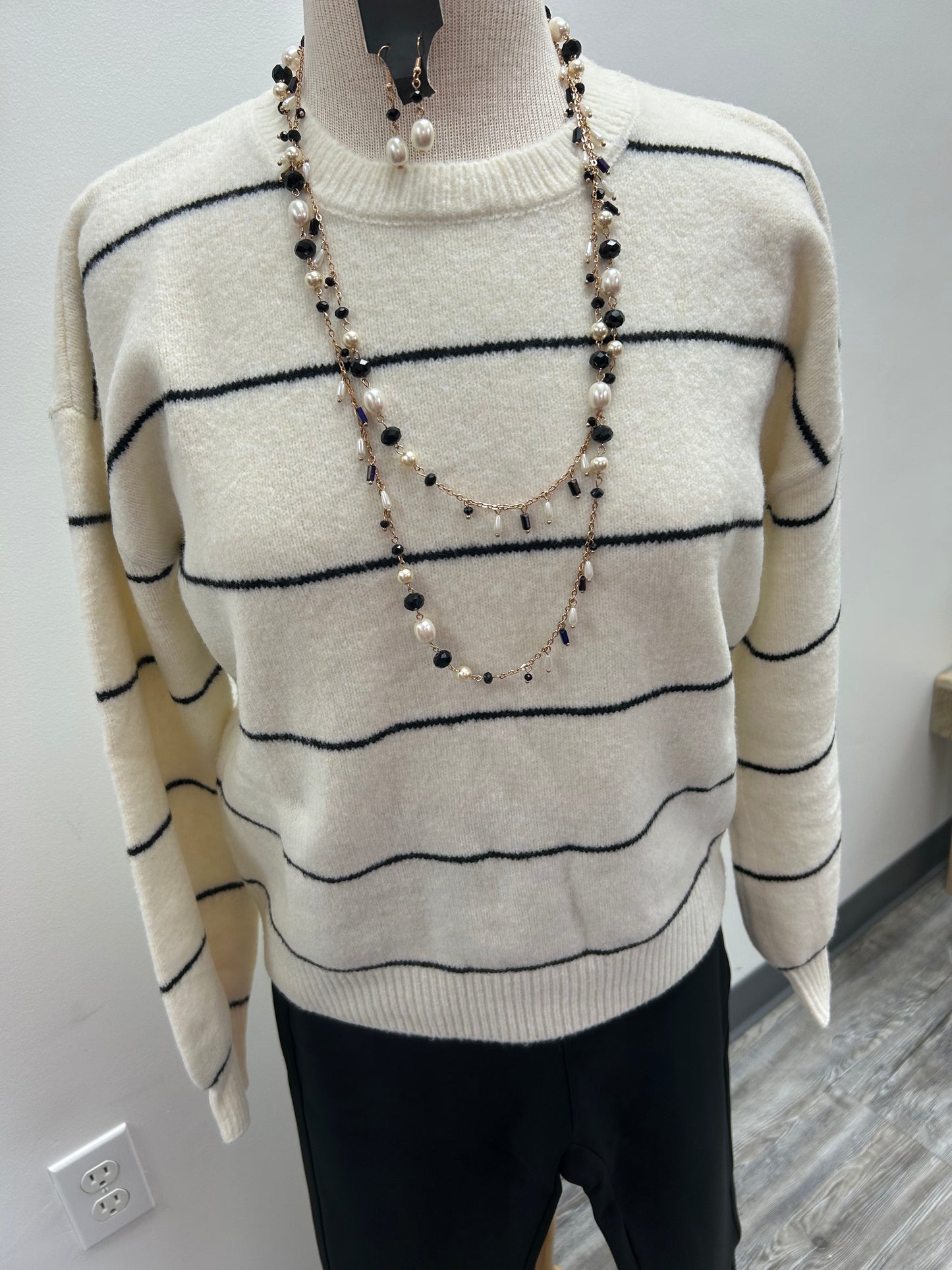 White and Black Sweater