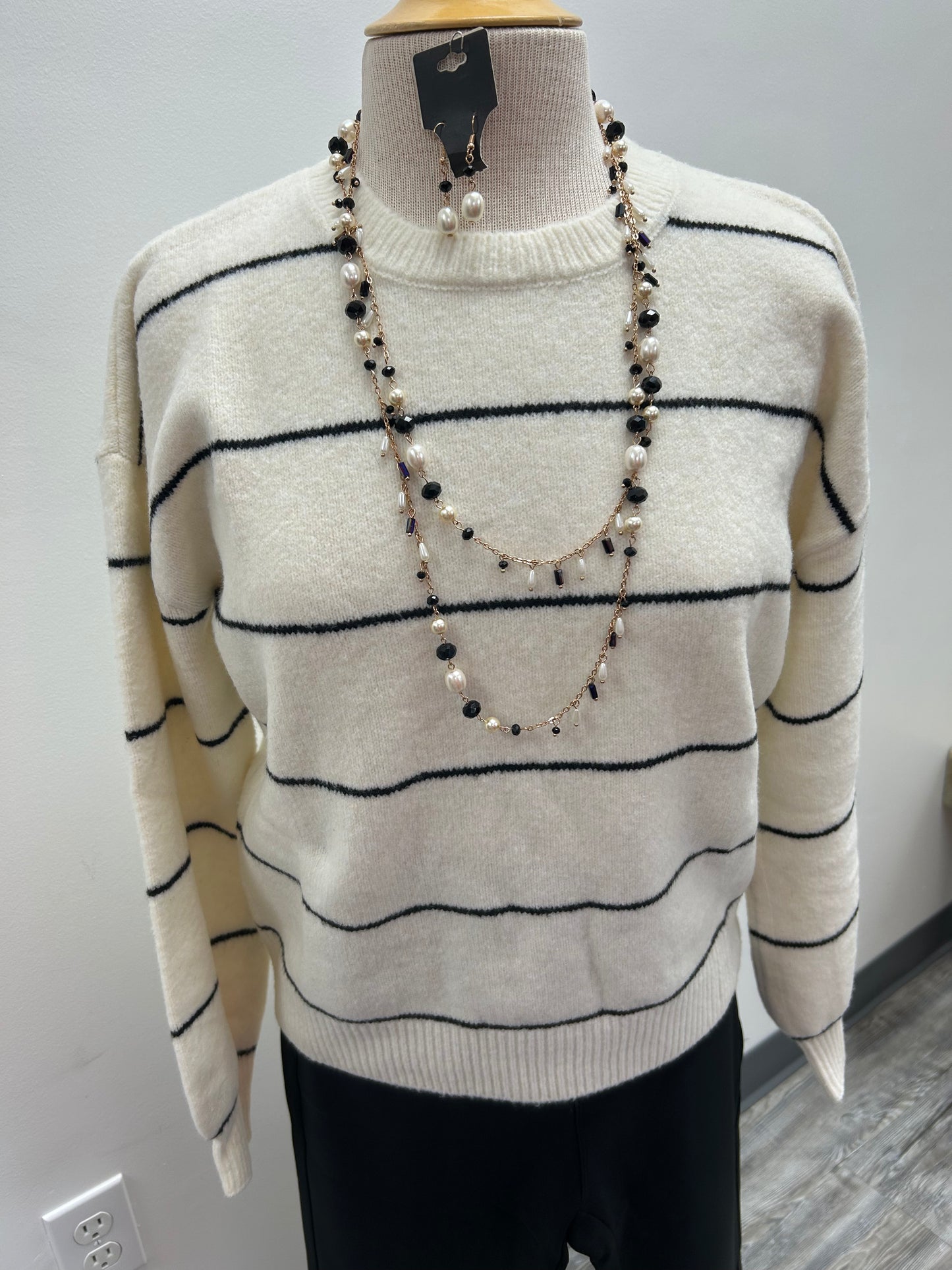 White and Black Sweater