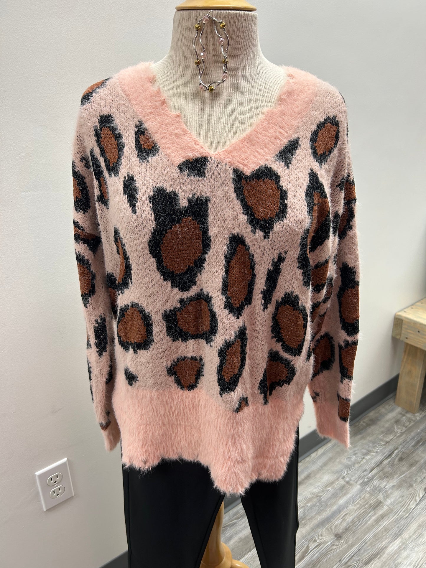 Pink Leopard Sweater