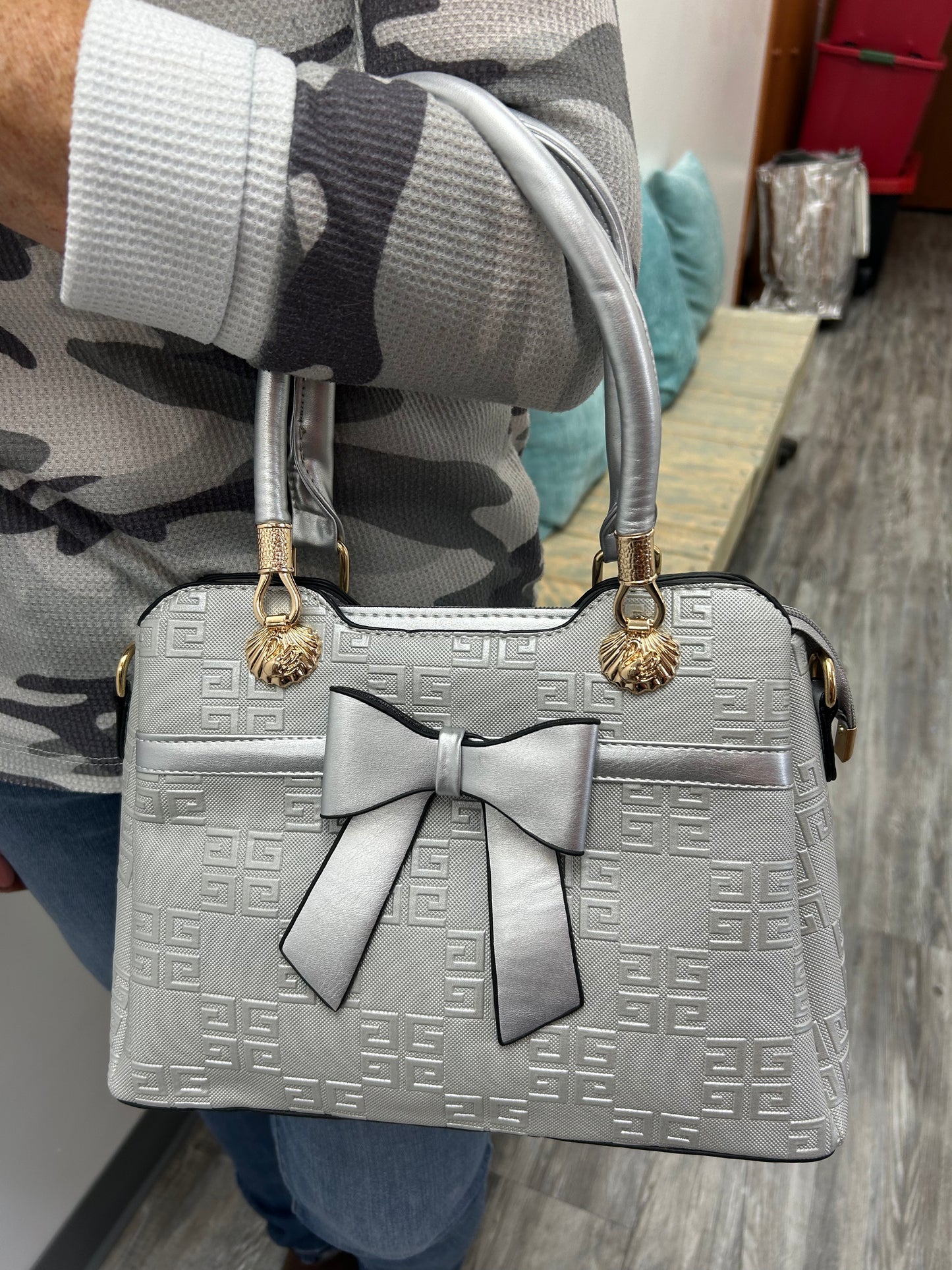 Silver Tote Bag