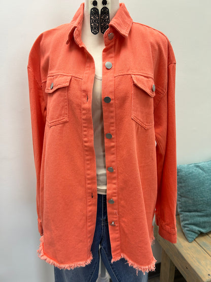 Orange Denim Shacket