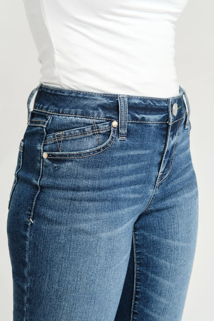 Cuff Jeans with Frayed Hem
