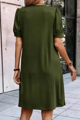 Puff Sleeve T shirt Dress