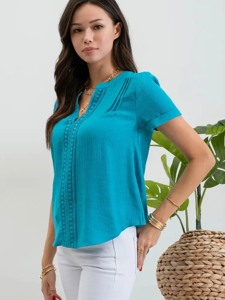 Floral Lace Woven Top